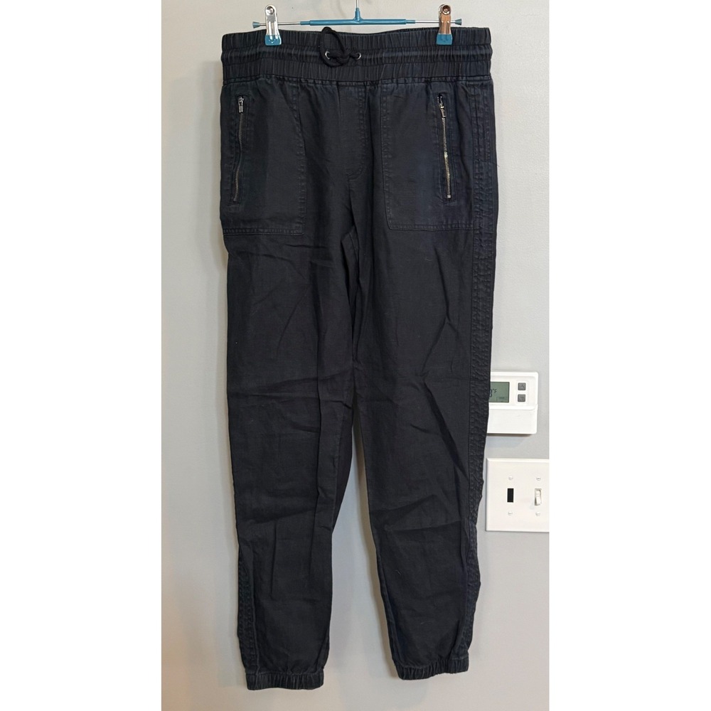Athleta Black Jogger Pants Elastic Waist Drawstring Zip Pockets Women's Size 10T